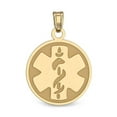 thumbnail image 1 of 14K Gold Round Medical Pendant - 3/4 inch x 3/4 inch, 1 of 2