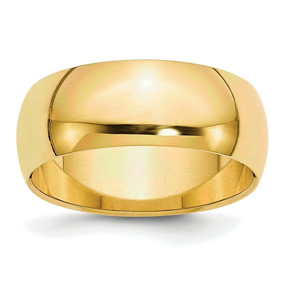 14K Gold Round Wedding Band Sz 11.5 8mm