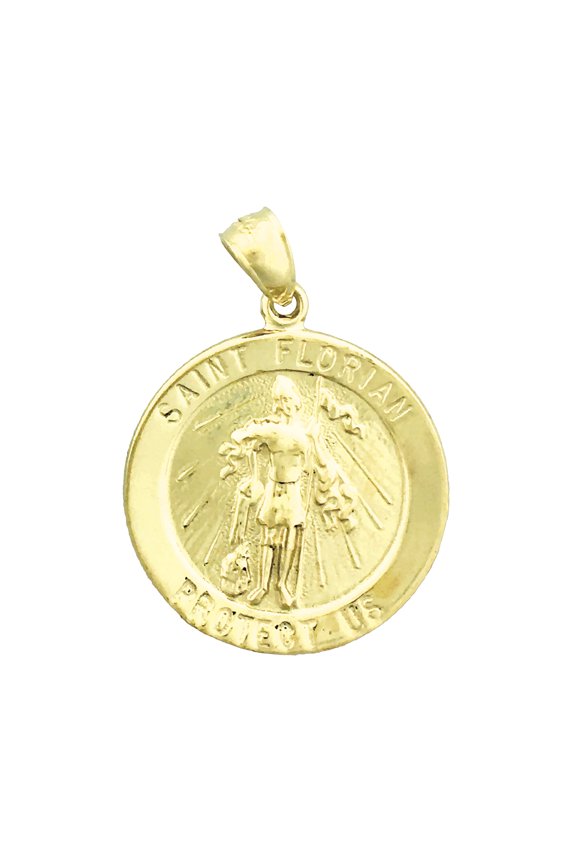 14K Gold Saint Florian Pendant