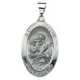 thumbnail image 1 of 14K Gold Saint Joseph Hollow Oval Religious Medal - 2/3 Inch Wide X 3/4 Inch Tall - 14K White Gold, 1 of 1