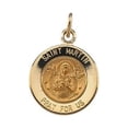 thumbnail image 1 of 14K Gold Saint Martin De Porres Religious Medal - Solid 14k Yellow Gold, Just over 3/4 inch (22.0mm), 1 of 2