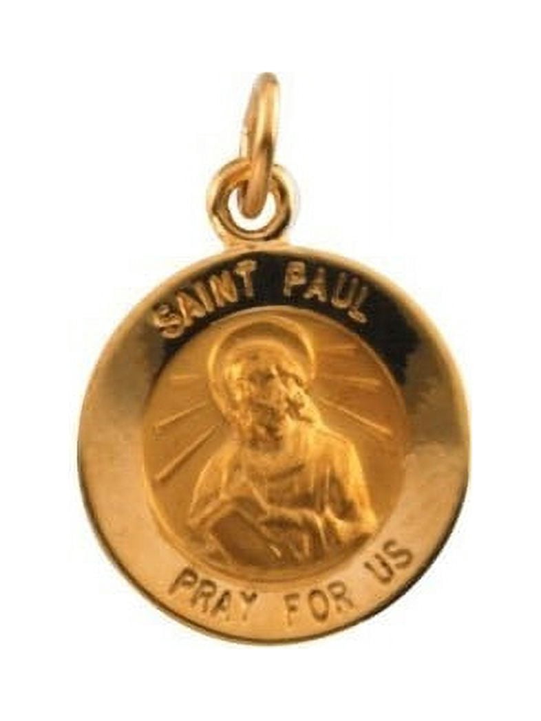 14K Gold Saint Paul the Apostle Religious Medal - Solid 14k Yellow Gold ...
