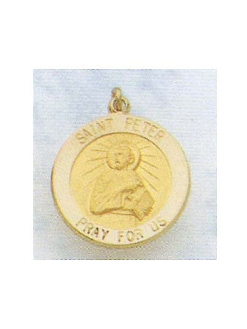 14K Gold Saint Peter the Apostle Religious Medal - Solid 14k Yellow ...