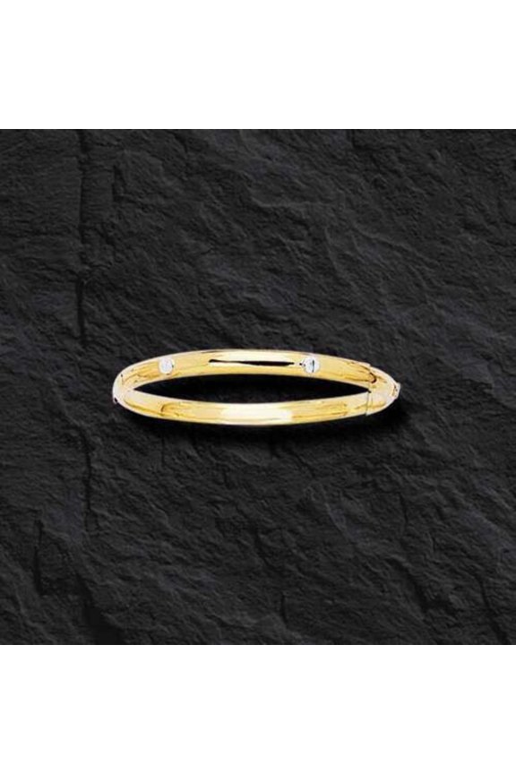 14K Gold Screw Accent Children's Bangle
