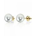 thumbnail image 1 of 14K Gold Screw Back 7.0-7.5mm White Akoya Cultured Pearl Stud Earrings - AA+ Quality, 1 of 7