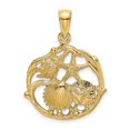 thumbnail image 1 of 14K Gold Shell Cluster In Circle Charm, 1 of 4
