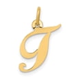 thumbnail image 1 of 14K Gold Small Fancy Script Letter T Initial Charm, 1 of 4