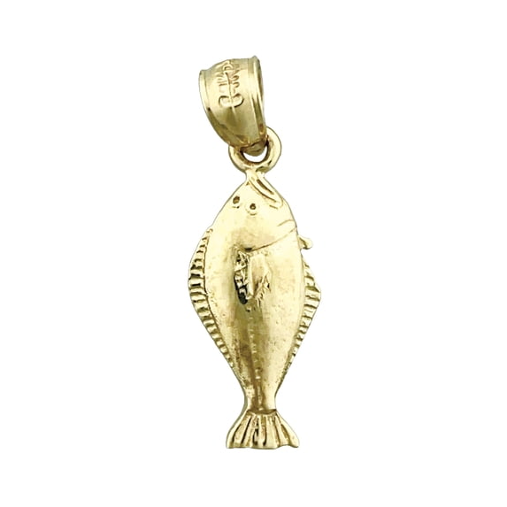 14K Gold Sole Fish Charm