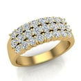 thumbnail image 1 of 14K Gold Statement Rings for Women Three Row Diamond Fashion Band Ring 0.92 CT (G,SI1), 1 of 5