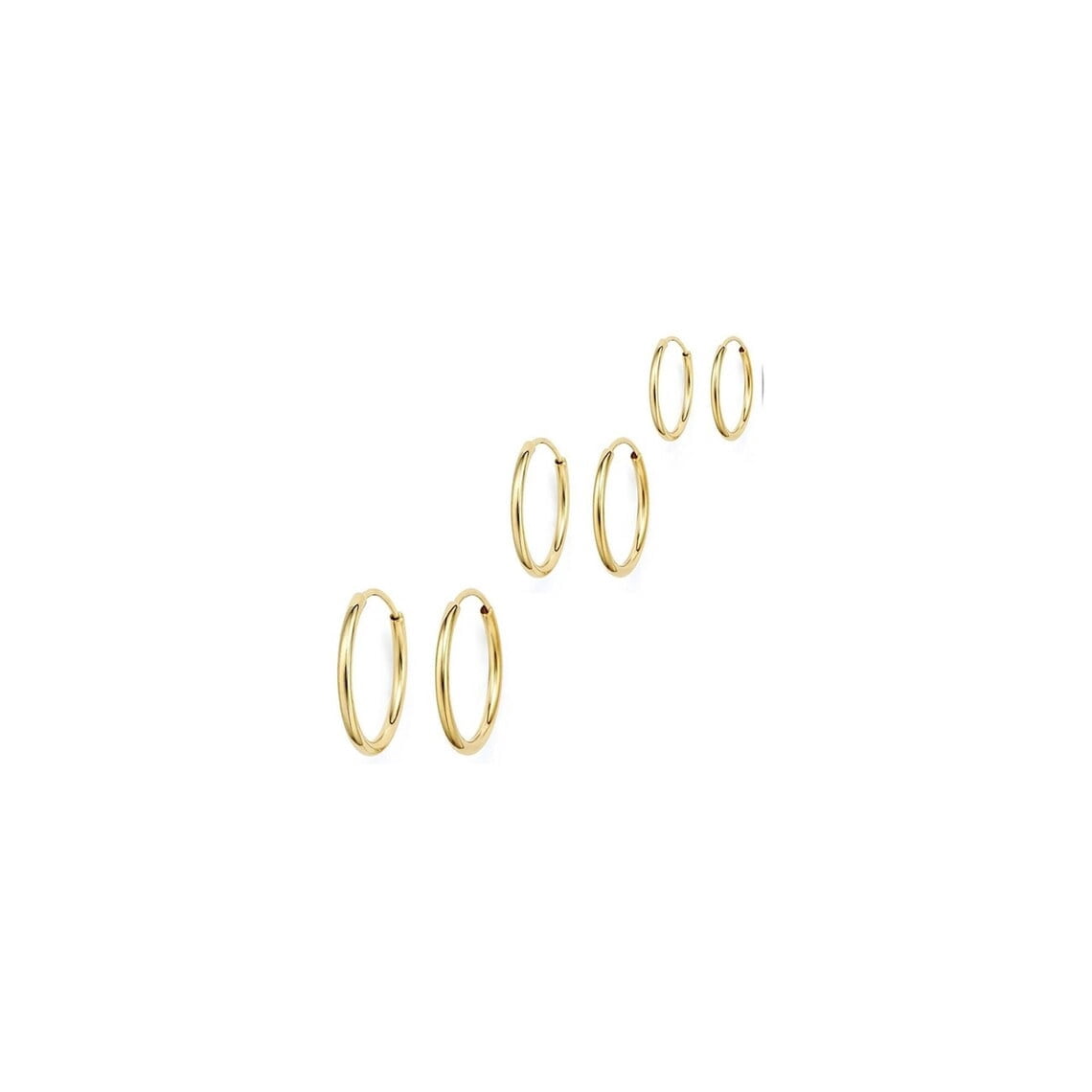 Shuxin Silver Hoop Earrings Set for Women, 3 Pairs 925 Sterling Silver Rose Gold Hoop Earrings Set, Hypoallergenic Huggie Hinged Unisex Small Sleeper Hoops for Women Men, Diameter in 13/16 / 20mm