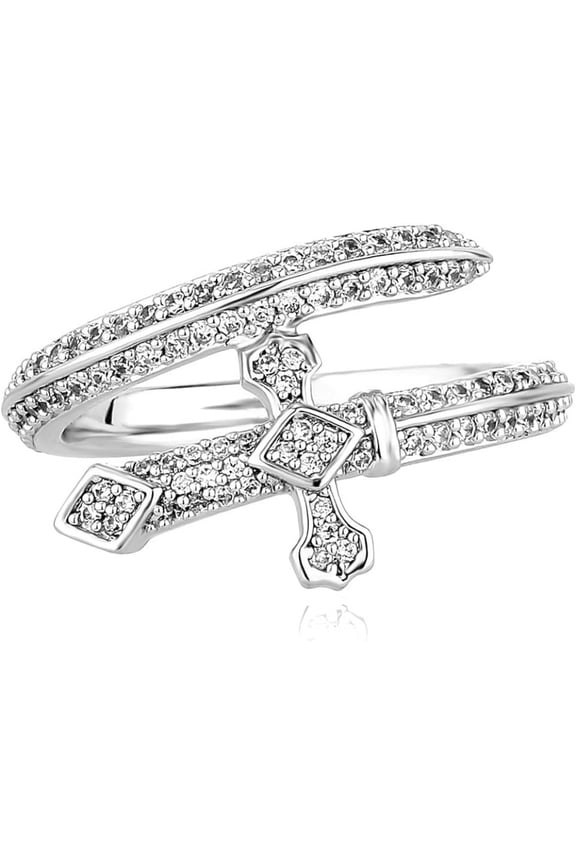 14K Gold Sword and Cross Design Ring, Densely Set Moissanite Men's Ring, A Bold & Distinctive Choice for Modern Gents,Fathers Day