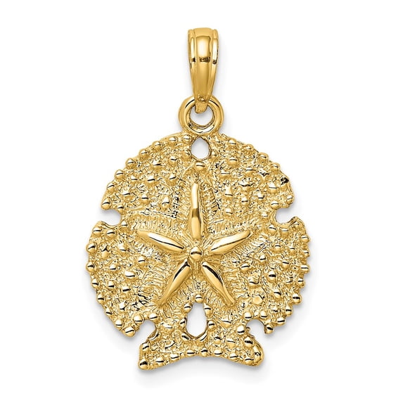 14K Gold Textured Sand Dollar Charm