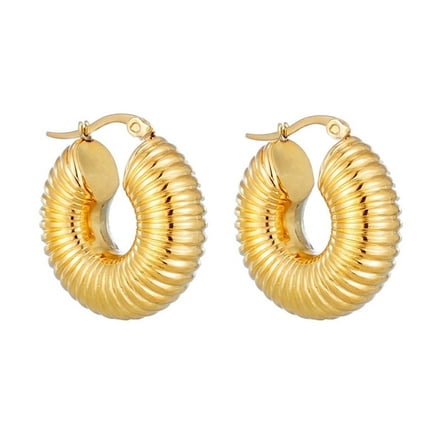 Zetshion Chunky Hoop Earrings, Gold, for Women