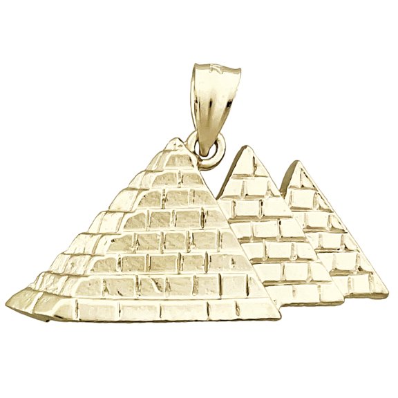 14K Gold Three Egyptian Pyramids Pendant