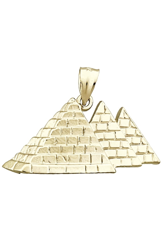 14K Gold Three Egyptian Pyramids Pendant