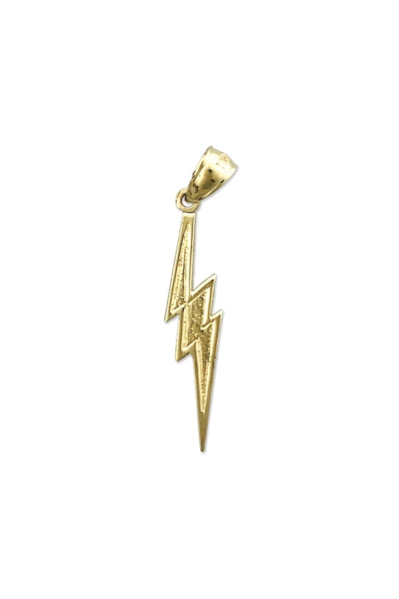 14K Gold Thunderbolt Charm