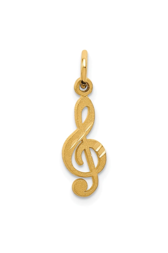 14K Gold Treble Clef Charm Music Note