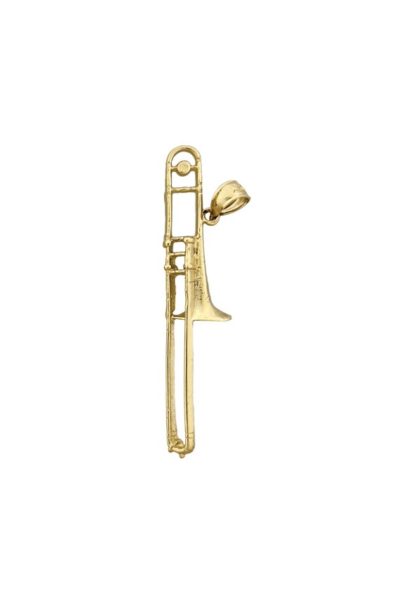 14K Gold Trombone Pendant