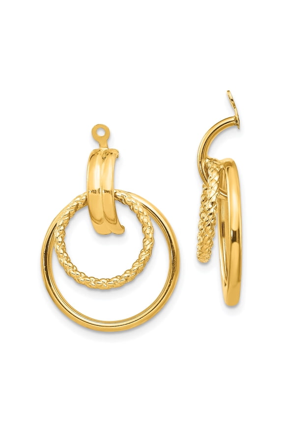 14K Gold Twisted Fancy Earring Jackets Jewelry