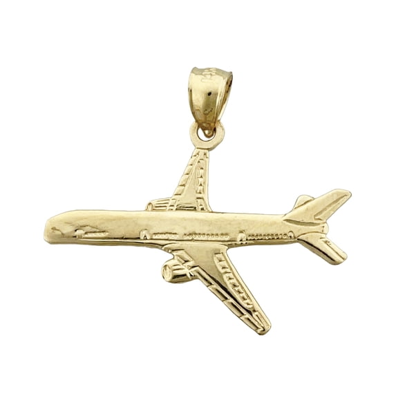 14K Gold Two Engine Airplane Pendant
