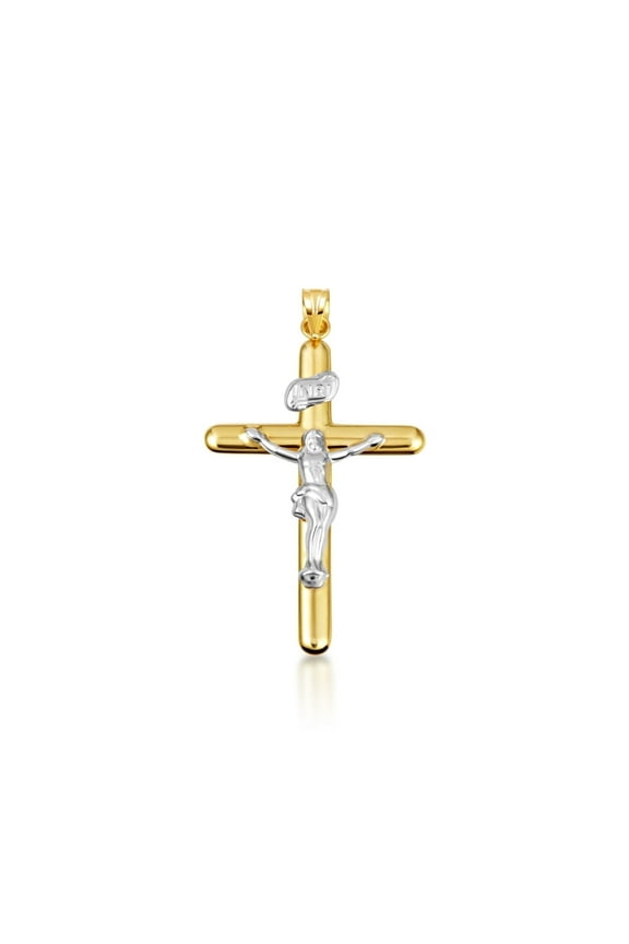 Cross 14K Yellow Gold Crucifix Pendant Necklace, Gift Packing