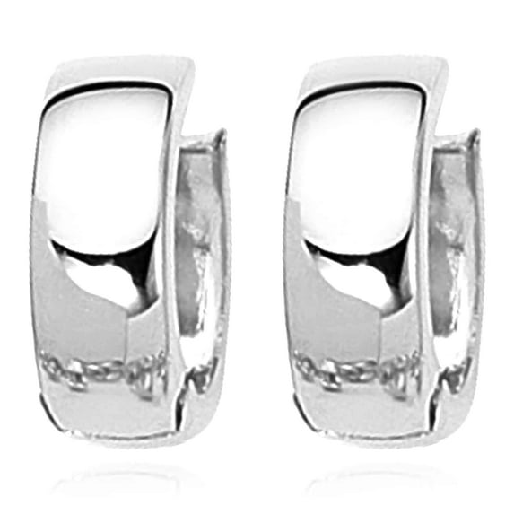 14K Gold Two-Tone Yellow White Huggie Hoop Reversible Earrings 15mm