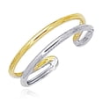 thumbnail image 1 of 14K Gold Two-Tone Yellow White Open Bar Toe Ring, 1 of 2