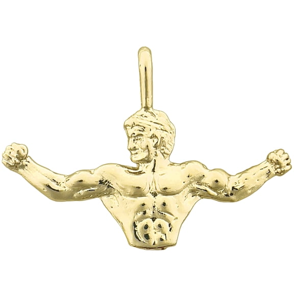 14K Gold Upper Body Bodybuilder Pendant