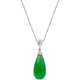 thumbnail image 1 of 14K Gold Vintage Jade Necklace, Natural Agate Waterdrop Pendant, Classic Jewelry Gift for Women, 1 of 5