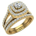 thumbnail image 1 of 14K Gold Wedding Rings Set Diamond Bridal Sets Cushion Halo Style 1.10 CTW (G,SI), 1 of 5