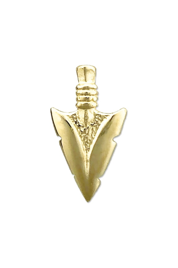 14K Gold Western Arrowhead Charm Slide