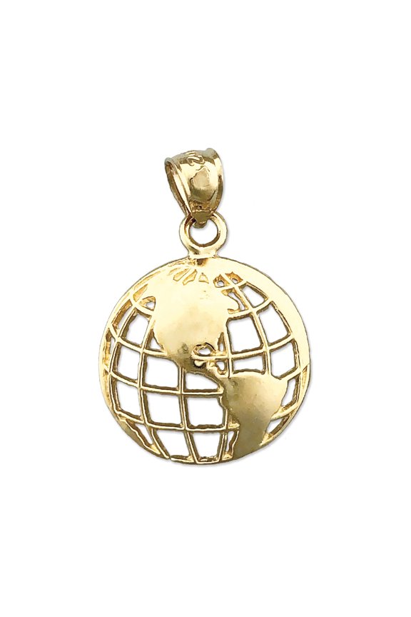 14K Gold World Globe Charm