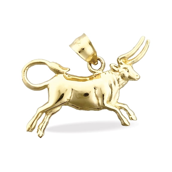 14K Gold Zodiac Taurus Pendant