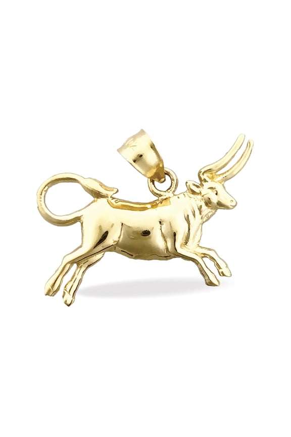 14K Gold Zodiac Taurus Pendant