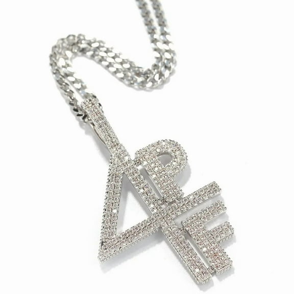 14K Gold over Finish Simulated Diamond Iced Out Hip Hop 4PF Four Pockets Full Rapper Rich Charm Pendant Necklace