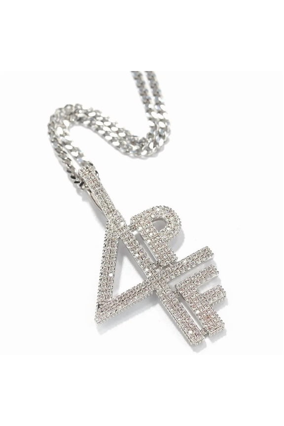 14K Gold over Finish Simulated Diamond Iced Out Hip Hop 4PF Four Pockets Full Rapper Rich Charm Pendant Necklace