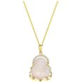 thumbnail image 1 of 14K Gold over S925 Natural Jade Maitreya Buddha Necklace, Vintage Peace Pendant, Elegant Jade Jewelry Gift for Wife's Serenity, 1 of 5
