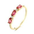 thumbnail image 1 of 14K Gold over Sterling Silver Triple Stone Garnet Ring, 1 of 4