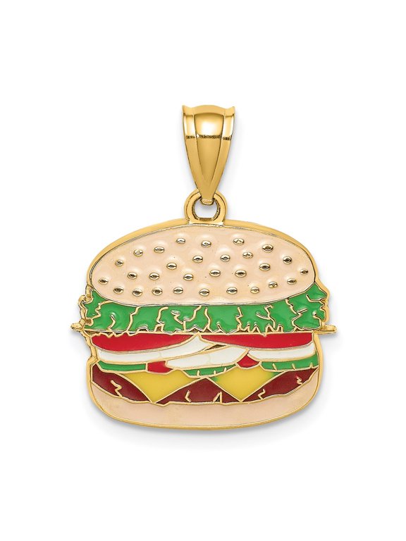 14K Multi-color Enameled Cheeseburger Charm K6800