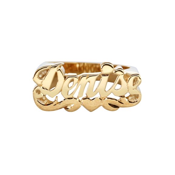 14K Heart Gold Name Ring | Appx. 6 Grams