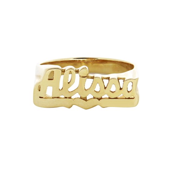 14K Heart Script Gold Name Ring | Appx. 4 Grams