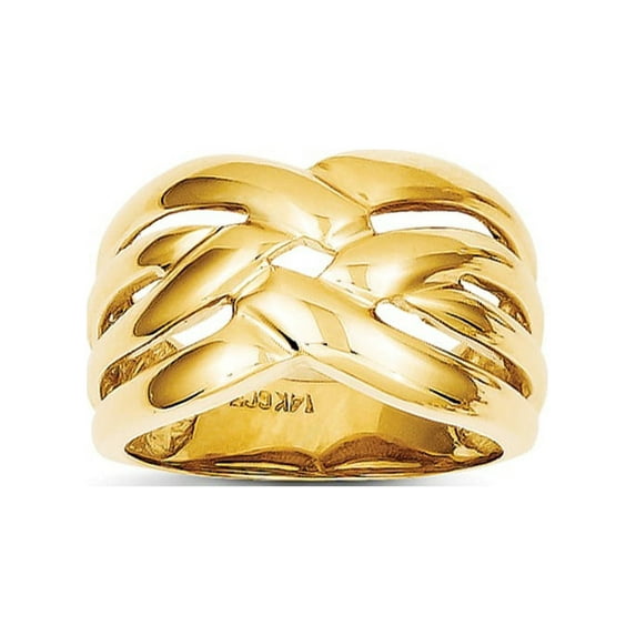 14K High Polished Woven Dome Ring