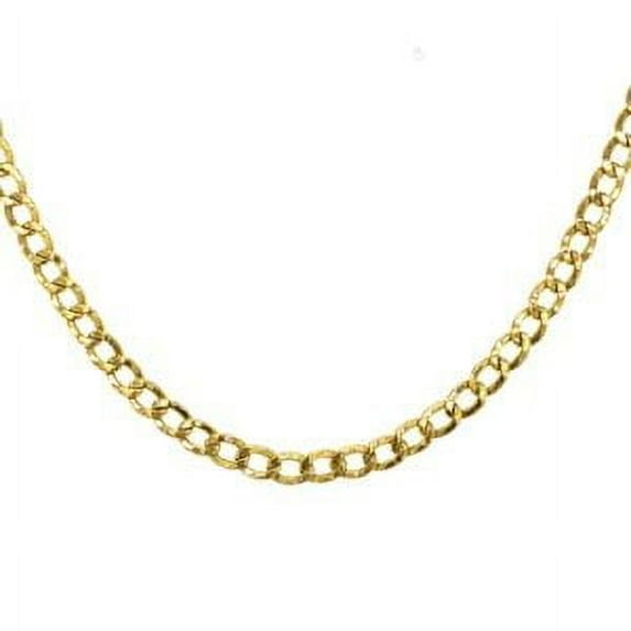 14K Hollow Curb Link Chain (2, 24")