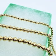 JB JEWELRY HOUSE INC 14K Hollow Yellow Gold Bead Bracelet with Extension