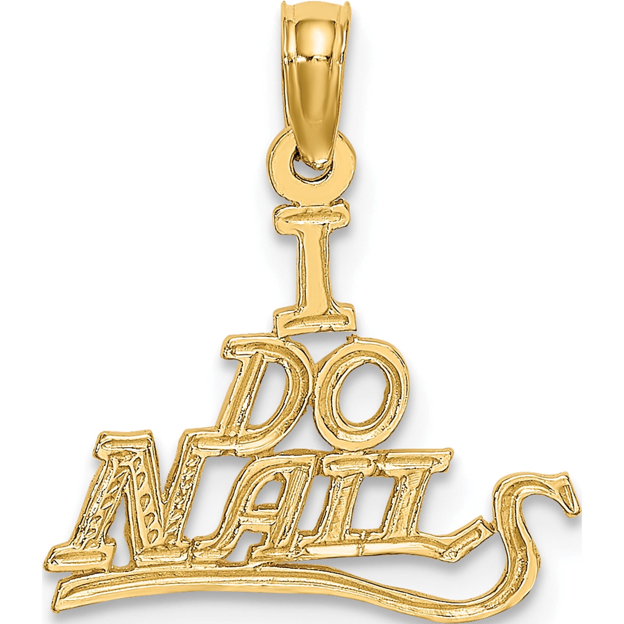 14K I DO NAILS Charm Yellow Gold Solid Lustrous Ethereal Sleek Celebrate milestones with style and brilliance