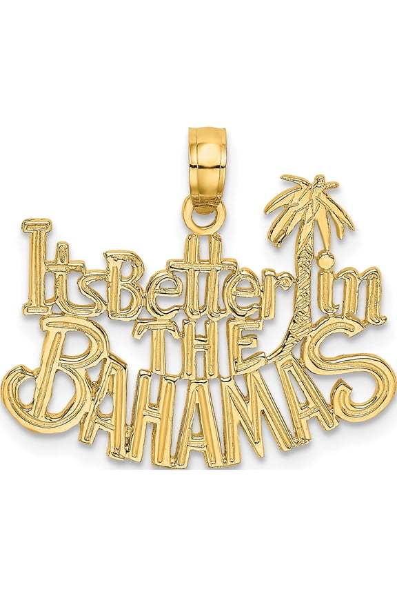 14K ITS BETTER IN THE BAHAMAS Charm Yellow Gold Solid Precious Lustrous Charming Inspired by artistry and crafted with passion