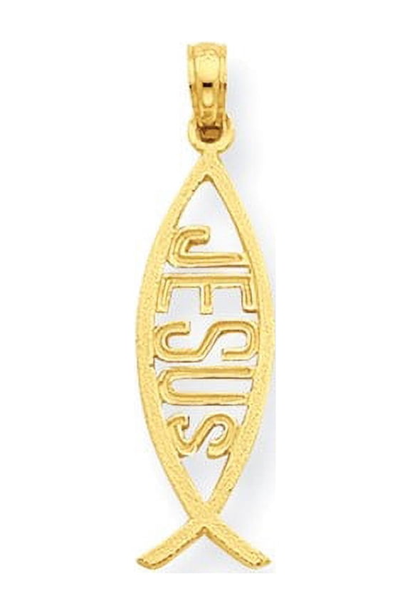 14K Ichthus Fish with Jesus Pendant