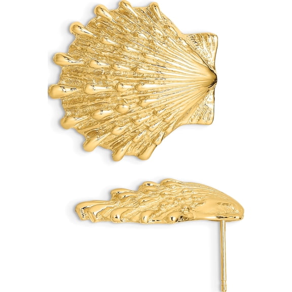 Jewelry by Sweet Pea 14K Yellow Gold Lion's Paw Shell Post Earrings
