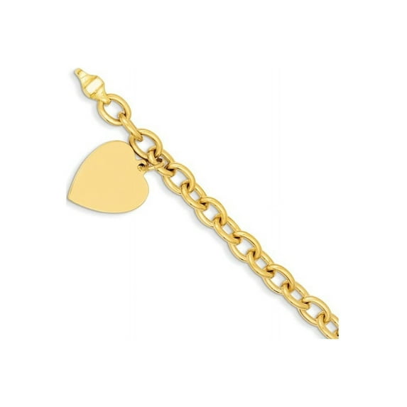 14K Link w/ Heart Charm Bracelet