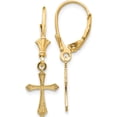 thumbnail image 1 of 14K Yellow Gold Romantic, Sparkling Polished 29.62 Mm 9 Cross Leverback Earrings, 1 of 3